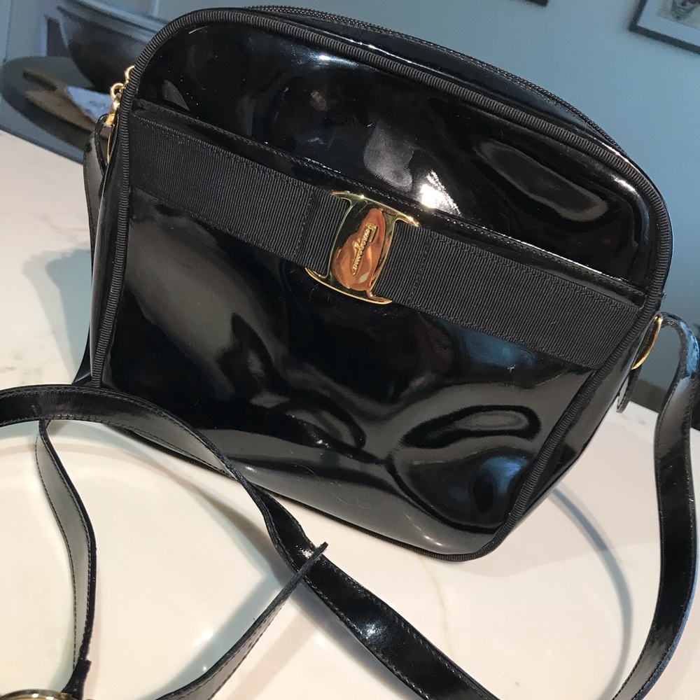Patent Leather black Salvatore Ferragamo Handbag